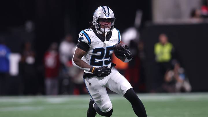 Carolina Panthers running back Jonathon Brooks (25) rushes during the third quarter against the Atlanta Falcons at Mercedes-Benz Stadium. Mandatory Credit: Brett Davis-Imagn Images Carolina Panthers running back Jonathon Brooks (25) rushes during the third quarter against the Atlanta Falcons at Mercedes-Benz Stadium. Mandatory Credit: Brett Davis-Imagn Images
