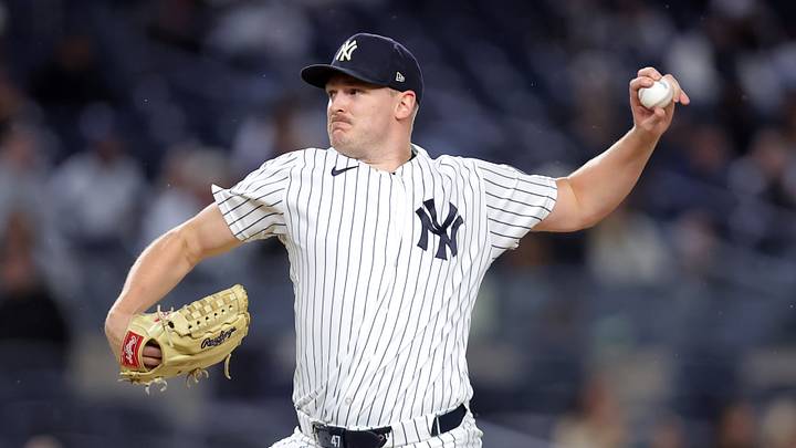 Sep 25, 2026; Bronx, New York, USA; New York Yankees relief pitcher Brent Headrick (47) pitches against the Baltimore Orioles during the seventh inning at Yankee Stadium. Mandatory Credit: Brad Penner-Imagn Images Sep 25, 2026; Bronx, New York, USA; New York Yankees relief pitcher Brent Headrick (47) pitches against the Baltimore Orioles during the seventh inning at Yankee Stadium. Mandatory Credit: Brad Penner-Imagn Images