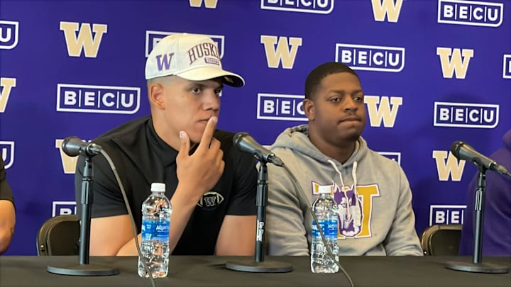 Taylor Mays meets the media that cover the UW football team. Taylor Mays meets the media that cover the UW football team.