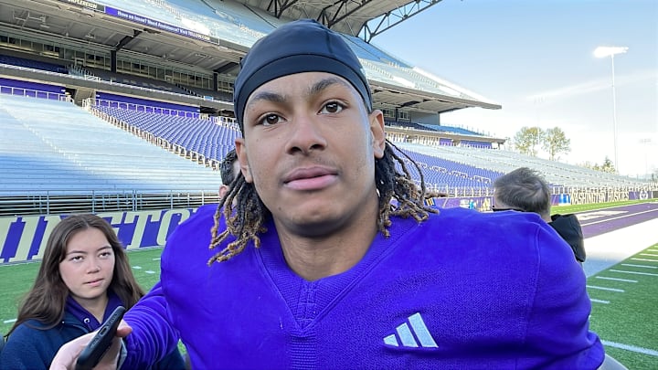 Rashid Williams met with the media covering UW football. 