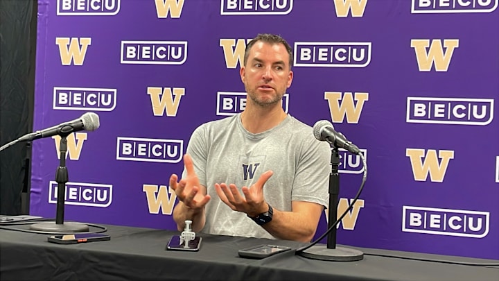 Danny Sprinkle gives a UW basketball update in June.