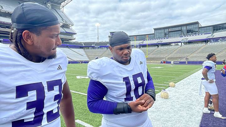 Darin Conley (33) and Kai McClendon (18) meet with the media. Darin Conley (33) and Kai McClendon (18) meet with the media.