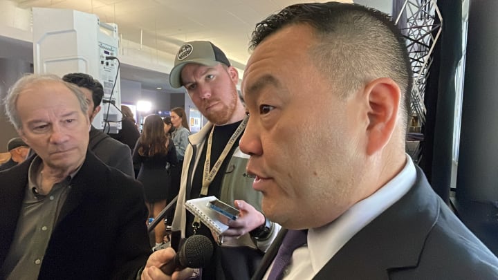 Pat Chun meets with Seattle media after he was introduced as the UW athletic director. 