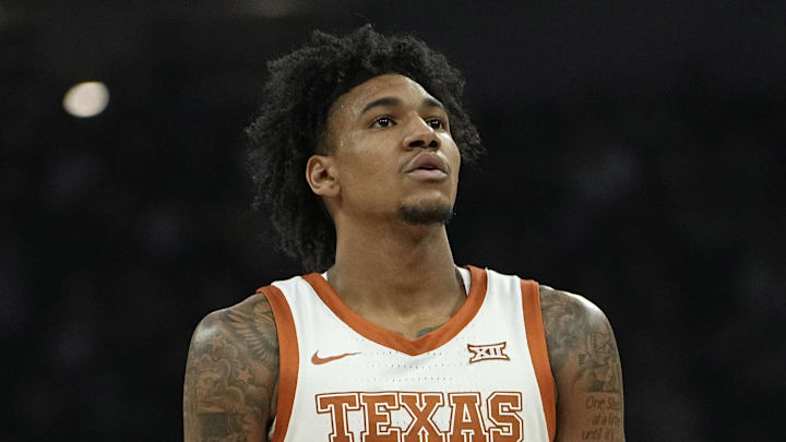 Dec 29, 2023; Austin, Texas, USA; Texas Longhorns forward Dillon Mitchell (23) shoots a free throw