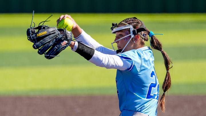 Choctaw's Marlee Collier pitches during a semifinal game between Choctaw and Broken Arrow in a Class 6A fastpitch softball state tournament semifinal game in Shawnee, Okla., on Saturday, Oct. 17, 2026. Choctaw's Marlee Collier pitches during a semifinal game between Choctaw and Broken Arrow in a Class 6A fastpitch softball state tournament semifinal game in Shawnee, Okla., on Saturday, Oct. 17, 2026.