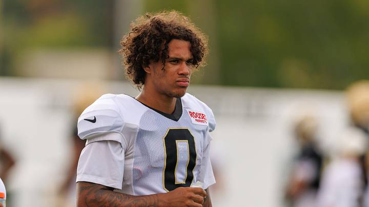 Aug 08, 2026; Metairie, LA, USA; New Orleans Saints wide receiver Jordyn Tyson (0) during training camp at Ochsner Sports Performance Center. Mandatory Credit: Stephen Lew-Imagn Images Aug 08, 2026; Metairie, LA, USA; New Orleans Saints wide receiver Jordyn Tyson (0) during training camp at Ochsner Sports Performance Center. Mandatory Credit: Stephen Lew-Imagn Images