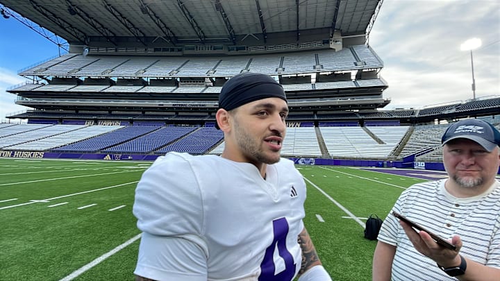 CJ Christian met with media members following a 2025 spring practice.