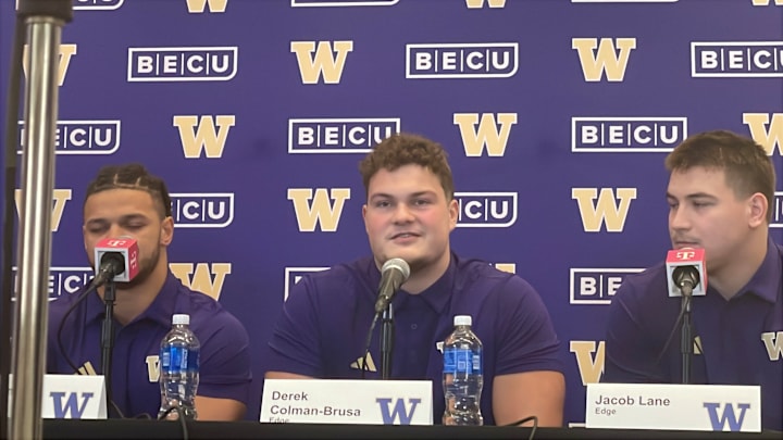 Derek Coman-Brusa meets with the media. Derek Coman-Brusa meets with the media.