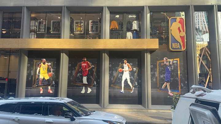 The NBA Store in New York is showing their hype for the new Topps Chrome Release. Stores worldwide have joined in the fun, celebrating the release of Topps Chrome Basketball and the hunt for the rare Gold Logoman cards. The NBA Store in New York is showing their hype for the new Topps Chrome Release. Stores worldwide have joined in the fun, celebrating the release of Topps Chrome Basketball and the hunt for the rare Gold Logoman cards.