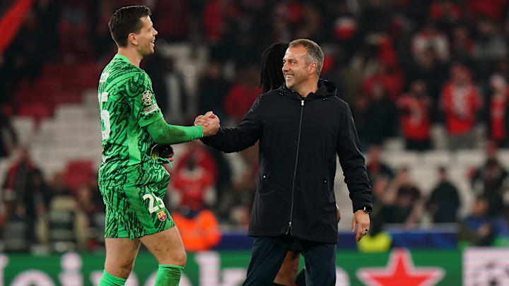 Flick and Szczesny all smiles after Szczesny had his best performance yet in a Barcelona jersey.