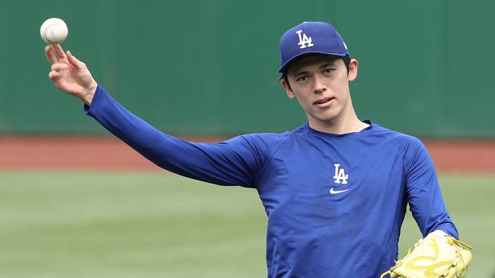Los Angeles Dodgers pitcher Roki Sasaki (11) throws in the outfield before the game against the Pittsburgh Pirates at PNC Park on June 9. Los Angeles Dodgers pitcher Roki Sasaki (11) throws in the outfield before the game against the Pittsburgh Pirates at PNC Park on June 9.