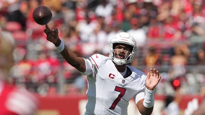Sep 27, 2026; Santa Clara, California, USA; Arizona Cardinals quarterback Jacoby Brissett (7) throws a pass against the San Francisco 49ers during the second quarter at Levi's Stadium. Sep 27, 2026; Santa Clara, California, USA; Arizona Cardinals quarterback Jacoby Brissett (7) throws a pass against the San Francisco 49ers during the second quarter at Levi's Stadium.