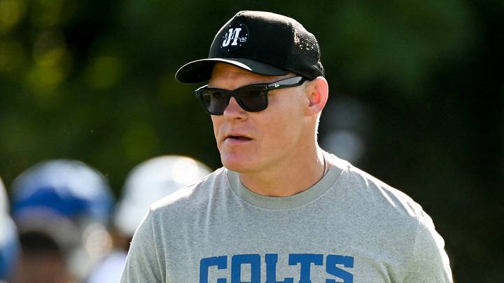 Jul 30, 2026; Westfield, IN, USA; Indianapolis Colts GM Chris Ballard is seen on day two of training camp at Grand Park Sports Campus. Mandatory Credit: Robert Goddin-Imagn Images Jul 30, 2026; Westfield, IN, USA; Indianapolis Colts GM Chris Ballard is seen on day two of training camp at Grand Park Sports Campus. Mandatory Credit: Robert Goddin-Imagn Images