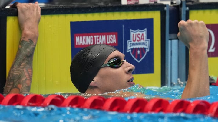 Dressel earned his first individual spot on the Olympic team Friday with a blistering swim in the 50-meter freestyle.