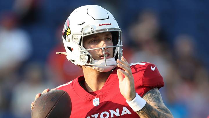 Aug 6, 2026; Canton, Ohio, USA; Arizona Cardinals quarterback Carson Beck (19) warms up before playing the the Carolina Panthers at Tom Benson Hall of Fame Stadium. Mandatory Credit: Charles LeClaire-Imagn Images Aug 6, 2026; Canton, Ohio, USA; Arizona Cardinals quarterback Carson Beck (19) warms up before playing the the Carolina Panthers at Tom Benson Hall of Fame Stadium. Mandatory Credit: Charles LeClaire-Imagn Images