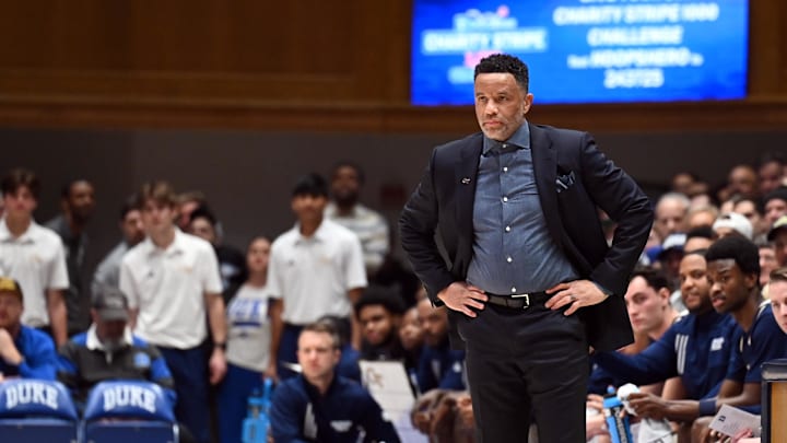 Dec 31, 2025; Durham, North Carolina, USA; Georgia Tech Yellow Jackets head coach Damon Stoudamire reacts during the first half against the Duke Blue Devils at Cameron Indoor Stadium. Mandatory Credit: Rob Kinnan-Imagn Images Dec 31, 2025; Durham, North Carolina, USA; Georgia Tech Yellow Jackets head coach Damon Stoudamire reacts during the first half against the Duke Blue Devils at Cameron Indoor Stadium. Mandatory Credit: Rob Kinnan-Imagn Images