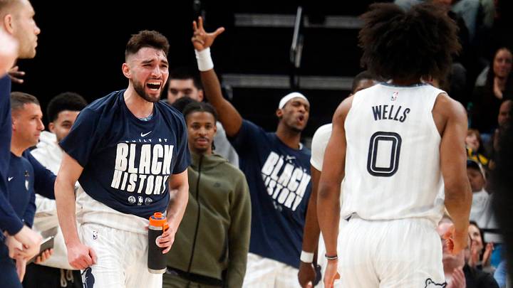Feb 2, 2026; Memphis, Tennessee, USA; Memphis Grizzlies guard Ty Jerome (2) reacts with forward Jaylen Wells (0) after a basket during the fourth quarter against the Minnesota Timberwolves at FedExForum. Mandatory Credit: Petre Thomas-Imagn Images Feb 2, 2026; Memphis, Tennessee, USA; Memphis Grizzlies guard Ty Jerome (2) reacts with forward Jaylen Wells (0) after a basket during the fourth quarter against the Minnesota Timberwolves at FedExForum. Mandatory Credit: Petre Thomas-Imagn Images