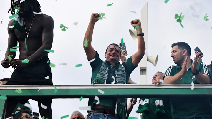 Panathinaikos celebrate their Euroleague Final Four basketball championship in Athens