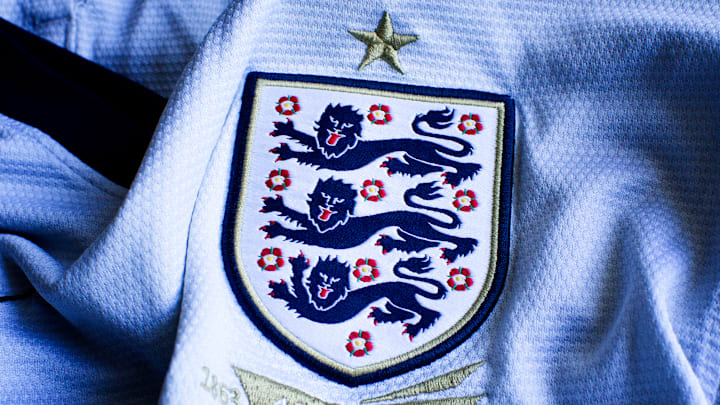 In this photo illustration a Football Association emblem for...