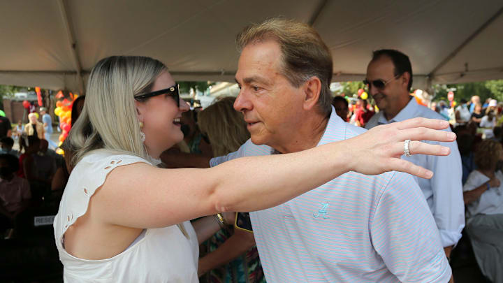 Kristen Saban, daughter of former Alabama coach Nick Saban, says that her father is not returning to coaching amid rumors during SEC media days.