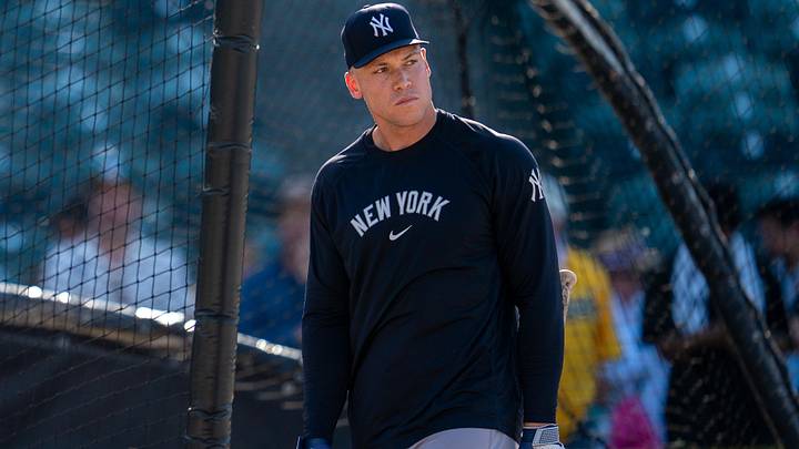 May 30, 2026; West Sacramento, California, USA; New York Yankees right fielder Aaron Judge (99) during batting practice before the start of the game against the Athletics at Sutter Health Park. Mandatory Credit: Neville E. Guard-Imagn Images