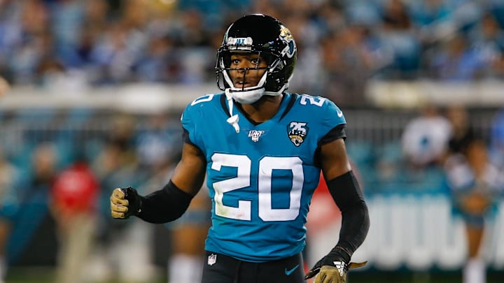 Sep 19, 2019; Jacksonville, FL, USA; Jacksonville Jaguars cornerback Jalen Ramsey (20) during the second half at TIAA Bank Field. Mandatory Credit: Reinhold Matay-Imagn Images Sep 19, 2019; Jacksonville, FL, USA; Jacksonville Jaguars cornerback Jalen Ramsey (20) during the second half at TIAA Bank Field. Mandatory Credit: Reinhold Matay-Imagn Images