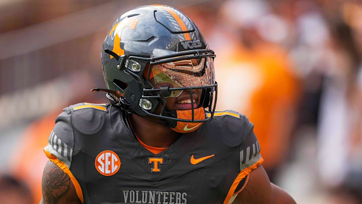 Tennessee wide receiver Braylon Staley (14) smiles during warm-ups before a NCAA football game between Tennessee Volunteers and New Mexico State Aggies at Neyland Stadium in Knoxville, Tenn., on Nov. 15, 2025.