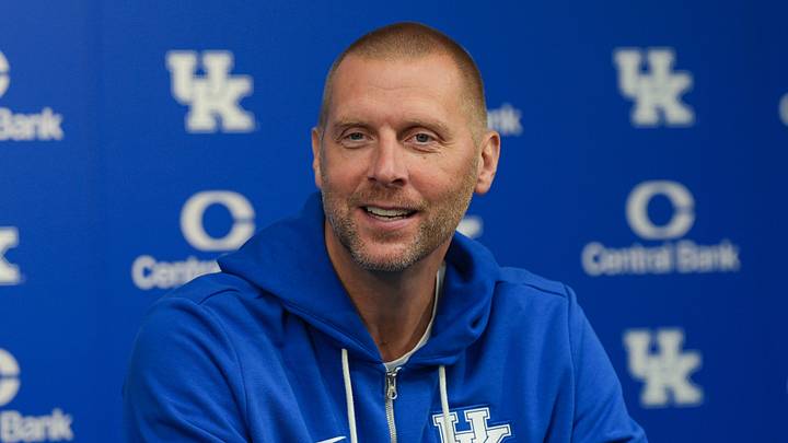 Kentucky basketball head coach Mark Pope gives an update on the upcoming 2026-27 season during a press conference in Lexington, Kentucky July 24, 2026. Kentucky basketball head coach Mark Pope gives an update on the upcoming 2026-27 season during a press conference in Lexington, Kentucky July 24, 2026.