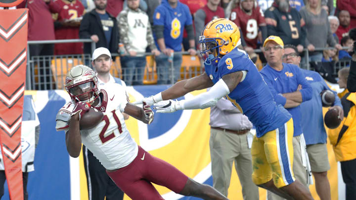 Nov 4, 2023; Pittsburgh, Pennsylvania, USA;  Florida State Seminoles wide receiver Darion Williamson