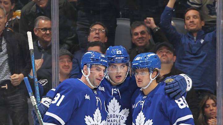 The Toronto Maple Leafs got three power play tallies to down the Boston Bruins.