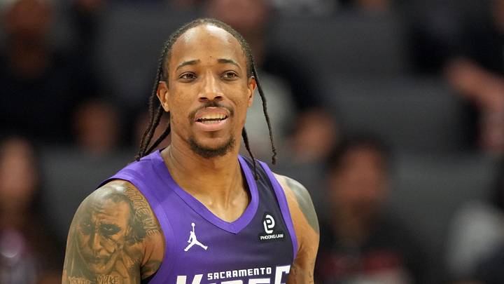 Apr 3, 2026; Sacramento, California, USA; Sacramento Kings guard DeMar DeRozan (10) during the second quarter against the New Orleans Pelicans at Golden 1 Center.