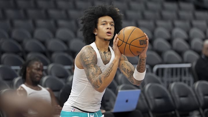 Charlotte Hornets guard Tre Mann (23) during pregame warm ups against the New Orleans Pelicans 