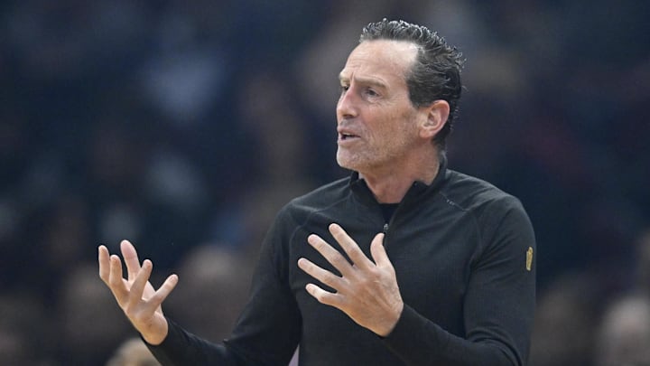 Nov 17, 2025; Cleveland, Ohio, USA; Cleveland Cavaliers head coach Kenny Atkinson reacts in the first quarter against the Milwaukee Bucks at Rocket Arena. Mandatory Credit: David Richard-Imagn Images Nov 17, 2025; Cleveland, Ohio, USA; Cleveland Cavaliers head coach Kenny Atkinson reacts in the first quarter against the Milwaukee Bucks at Rocket Arena. Mandatory Credit: David Richard-Imagn Images