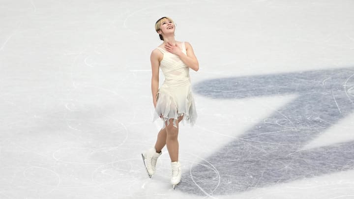 Alysa Liu, above, is one of the three "Blade Angels" skating today. Alysa Liu, above, is one of the three "Blade Angels" skating today.