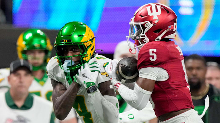 Ponds intercepted Oregon's first pass from scrimmage and returned it for a touchdown in the Peach Bowl victory. 