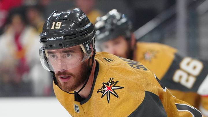 Jun 14, 2026; Las Vegas, Nevada, USA; Vegas Golden Knights right wing Reilly Smith (19) looks on prior to the faceoff during the second period against the Carolina Hurricanes in game six of the 2026 Stanley Cup Final at T-Mobile Arena. Mandatory Credit: Stephen R. Sylvanie-Imagn Images Jun 14, 2026; Las Vegas, Nevada, USA; Vegas Golden Knights right wing Reilly Smith (19) looks on prior to the faceoff during the second period against the Carolina Hurricanes in game six of the 2026 Stanley Cup Final at T-Mobile Arena. Mandatory Credit: Stephen R. Sylvanie-Imagn Images