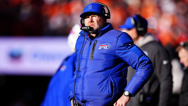 Buffalo Bills head coach Sean McDermott during the second quarter of an AFC Divisional Round playoff game against the Denver Broncos at Empower Field at Mile High. 