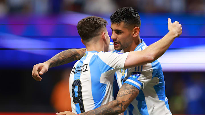 Julian Alvarez and Cristian Romero during the Copa America last summer 
