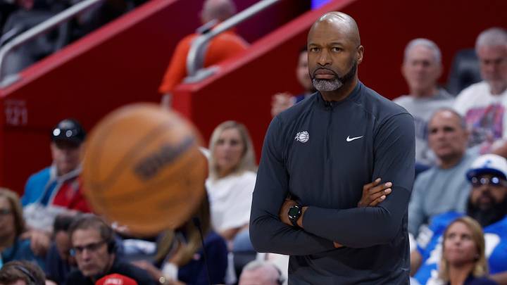 Apr 22, 2026; Detroit, Michigan, USA; Orlando Magic head coach Jamahl Mosley looks on in the second half against the Detroit Pistons during game two of the first round of the 2026 NBA Playoffs at Little Caesars Arena. Mandatory Credit: Rick Osentoski-Imagn Images Apr 22, 2026; Detroit, Michigan, USA; Orlando Magic head coach Jamahl Mosley looks on in the second half against the Detroit Pistons during game two of the first round of the 2026 NBA Playoffs at Little Caesars Arena. Mandatory Credit: Rick Osentoski-Imagn Images