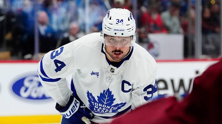 Oct 10, 2026; Denver, Colorado, USA; Toronto Maple Leafs center Auston Matthews (34) during the third period against the Colorado Avalanche at Ball Arena. Mandatory Credit: Ron Chenoy-Imagn Images Oct 10, 2026; Denver, Colorado, USA; Toronto Maple Leafs center Auston Matthews (34) during the third period against the Colorado Avalanche at Ball Arena. Mandatory Credit: Ron Chenoy-Imagn Images