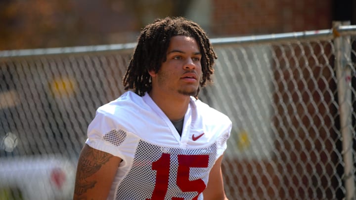 FSU football's Jayvan Boggs walks into the first spring practice of the spring season on Wednesday, March 19, 2025