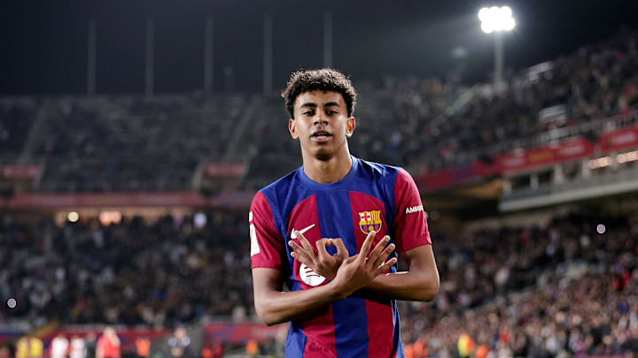 Lamine Yamal Celebrates Goal. FC Barcelona v Real Mallorca - LaLiga EA Sports