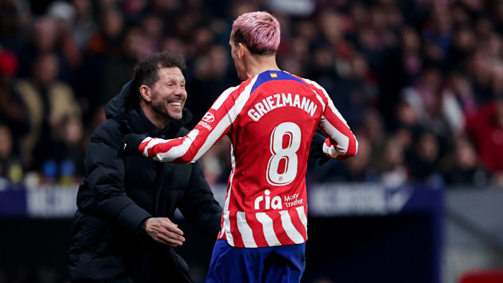 Diego Simeone, coach de l'Atletico Madrid, et Antoine Griezmann, joueur de l'Atletico Madrid