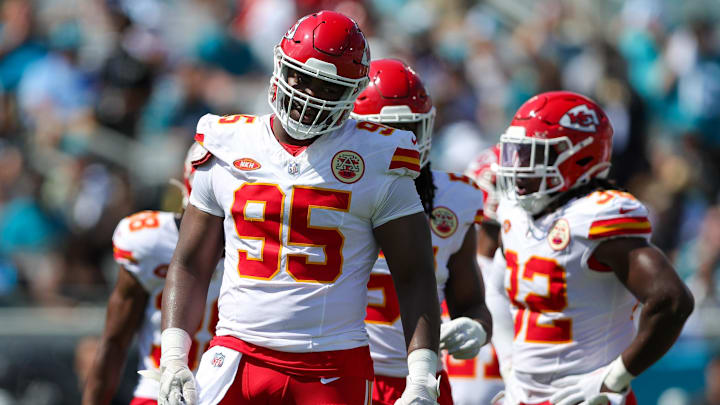 Sep 17, 2023; Jacksonville, Florida, USA;  Kansas City Chiefs defensive tackle Chris Jones (95)