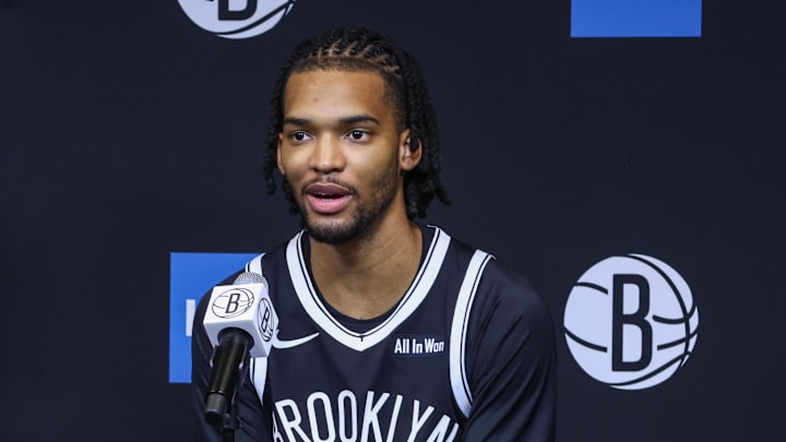 Sep 23, 2025; Brooklyn, NY, USA; Brooklyn Nets forward Ziaire Williams (1) speaks at Media Day. Mandatory Credit: Wendell Cruz-Imagn Images Sep 23, 2025; Brooklyn, NY, USA; Brooklyn Nets forward Ziaire Williams (1) speaks at Media Day. Mandatory Credit: Wendell Cruz-Imagn Images