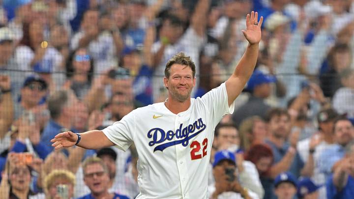Mar 27, 2026; Los Angeles, California, USA; Los Angeles Dodgers former player Clayton Kershaw (22) during the World Series ring ceremony before the game against the Arizona Diamondbacks at Dodger Stadium. Mandatory Credit: Jayne Kamin-Oncea-Imagn Images Mar 27, 2026; Los Angeles, California, USA; Los Angeles Dodgers former player Clayton Kershaw (22) during the World Series ring ceremony before the game against the Arizona Diamondbacks at Dodger Stadium. Mandatory Credit: Jayne Kamin-Oncea-Imagn Images