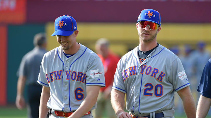 Jeff McNeil and Pete Alonso at the 2019 MLB All-Star Game at Progressive Field in Cleveland