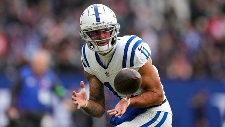Nov 12, 2023; Frankfurt, Germany;  Indianapolis Colts wide receiver Michael Pittman Jr. (11) warms
