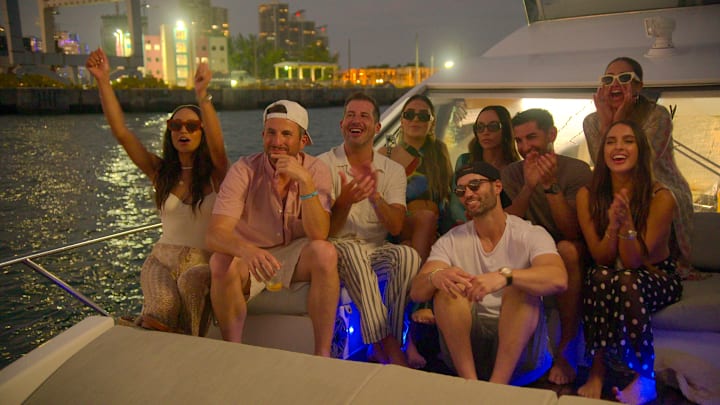 Buying Beverly Hills. (L to R) Ben Belack, Farrah Brittany, Alexia Umansky in episode 201 of Buying Beverly Hills. Cr. Courtesy of Netflix © 2024