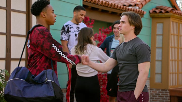 Cobra Kai. (L to R) Dallas Dupree Young as Kenny, Tanner Buchanan as Robby Keene in Cobra Kai. Cr. Courtesy of Netflix © 2024